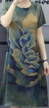Summer new women's dress: silk-like dress for middle-aged and elderly people Specification image